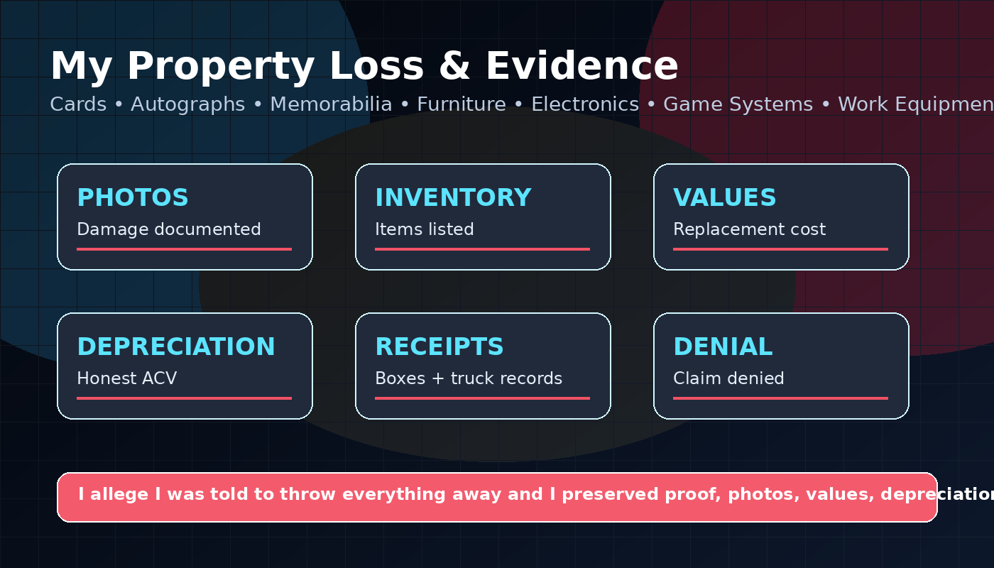 Evidence and property loss graphic